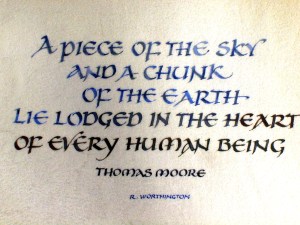 Uncial letters on vellum - scribed by Renate