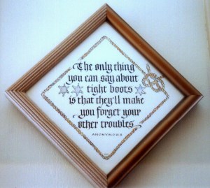 Tight Boots- calligraphy by Renate